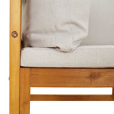 NNEVL Sectional Corner Sofa with Light Grey Cushions Solid Wood Acacia