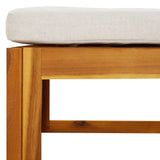 NNEVL Garden Footrest with Light Grey Cushion Solid Wood Acacia