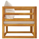 NNEVL Garden Chair with Light Grey Cushions Solid Wood Acacia