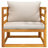 NNEVL Garden Chair with Light Grey Cushions Solid Wood Acacia