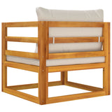 NNEVL Garden Chair with Light Grey Cushions Solid Wood Acacia