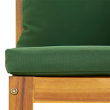 NNEVL Sectional Corner Sofas 2 pcs with Green Cushions Solid Wood Acacia
