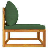 NNEVL Garden Middle Sofa with Green Cushions Solid Wood Acacia