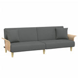 NNEVL Sofa Bed with Armrests Dark Grey Fabric