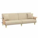 NNEVL Sofa Bed with Armrests Cream Fabric