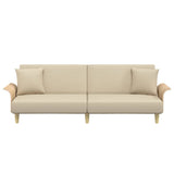NNEVL Sofa Bed with Armrests Cream Fabric