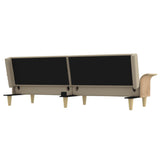 NNEVL Sofa Bed with Armrests Cream Fabric
