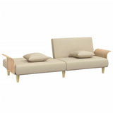 NNEVL Sofa Bed with Armrests Cream Fabric