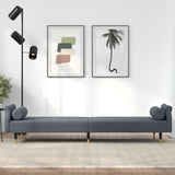 NNEVL Sofa Bed with Cushions Dark Grey Velvet