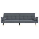NNEVL Sofa Bed with Cushions Dark Grey Velvet