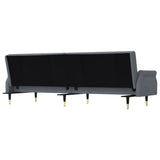 NNEVL Sofa Bed with Cushions Dark Grey Velvet