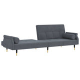 NNEVL Sofa Bed with Cushions Dark Grey Velvet