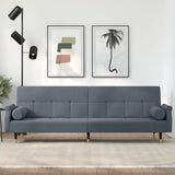 NNEVL Sofa Bed with Cushions Dark Grey Velvet