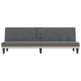 NNEVL Sofa Bed with Cup Holders Dark Grey Fabric