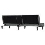 NNEVL Sofa Bed with Cup Holders Dark Grey Fabric