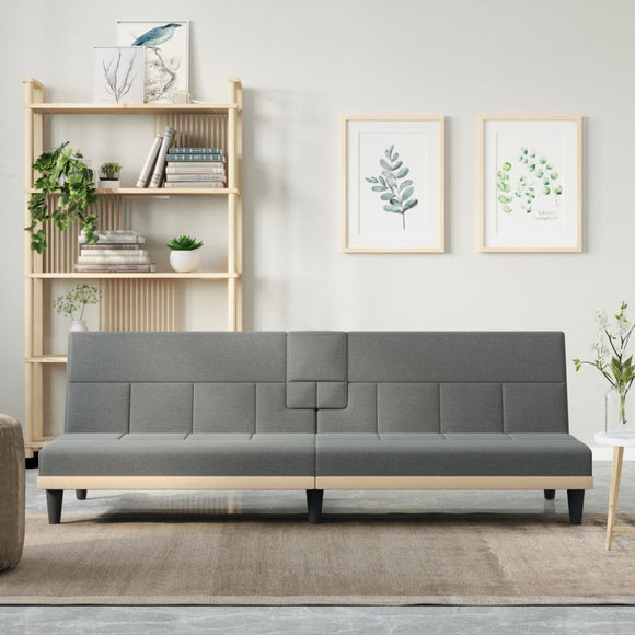 NNEVL Sofa Bed with Cup Holders Dark Grey Fabric