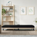 NNEVL Sofa Bed with Cup Holders Black Fabric