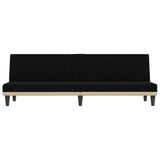 NNEVL Sofa Bed with Cup Holders Black Fabric