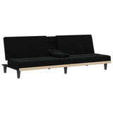 NNEVL Sofa Bed with Cup Holders Black Fabric