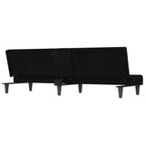 NNEVL Sofa Bed with Cup Holders Black Fabric