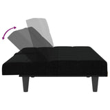 NNEVL Sofa Bed with Cup Holders Black Fabric