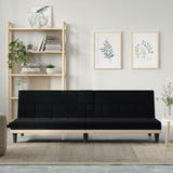 NNEVL Sofa Bed with Cup Holders Black Fabric