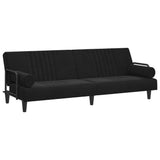 NNEVL Sofa Bed with Armrests Black Velvet