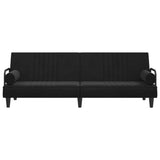 NNEVL Sofa Bed with Armrests Black Velvet