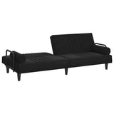 NNEVL Sofa Bed with Armrests Black Velvet