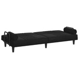 NNEVL Sofa Bed with Armrests Black Velvet