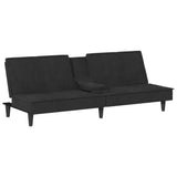 NNEVL Sofa Bed with Cup Holders Black Velvet