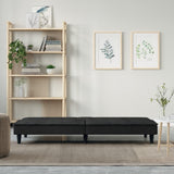 NNEVL Sofa Bed with Cup Holders Black Velvet