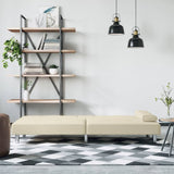 NNEVL Sofa Bed with Cup Holders Cream Faux Leather