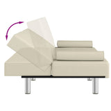 NNEVL Sofa Bed with Cup Holders Cream Faux Leather