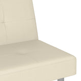 NNEVL Sofa Bed with Cup Holders Cream Faux Leather