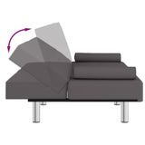 NNEVL Sofa Bed with Cup Holders Grey Faux Leather