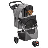 NNEVL Folding Dog Stroller Grey 80x46x98 cm Oxford Fabric
