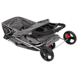NNEVL Folding Dog Stroller Grey 80x46x98 cm Oxford Fabric