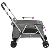NNEVL Folding Dog Stroller Grey 100x49x96 cm Linen Fabric