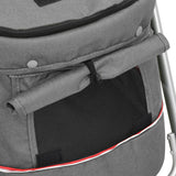 NNEVL Folding Dog Stroller Grey 100x49x96 cm Linen Fabric