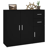 NNEVL Sideboard Black 91x29.5x75 cm Engineered Wood