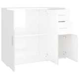 NNEVL Sideboard High Gloss White 91x29.5x75 cm Engineered Wood