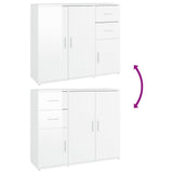 NNEVL Sideboard High Gloss White 91x29.5x75 cm Engineered Wood