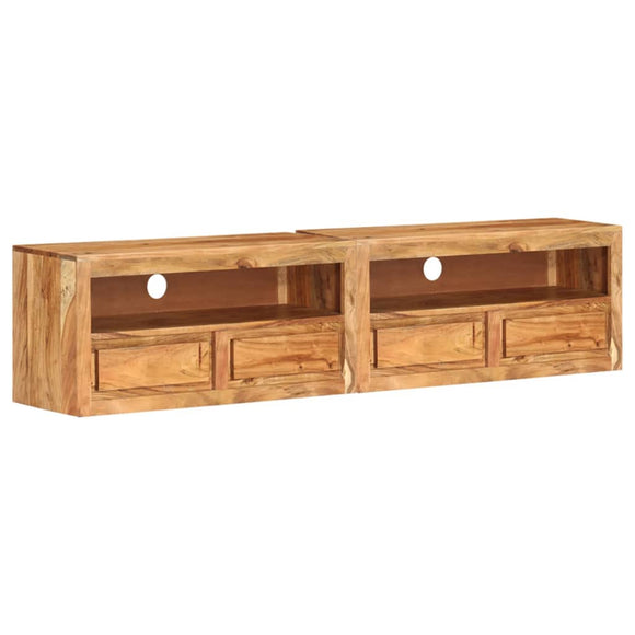 NNEVL TV Cabinets 2 pcs 88x30x40 cm Solid Wood Acacia
