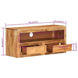 NNEVL TV Cabinets 2 pcs 88x30x40 cm Solid Wood Acacia