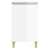 NNEVL Bedside Cabinet High Gloss White 40x35x70 cm Engineered Wood