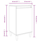 NNEVL Bedside Cabinet High Gloss White 40x35x70 cm Engineered Wood
