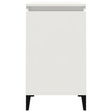 NNEVL Bedside Cabinet White 40x35x70 cm Engineered Wood