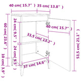 NNEVL Bedside Cabinet White 40x35x70 cm Engineered Wood