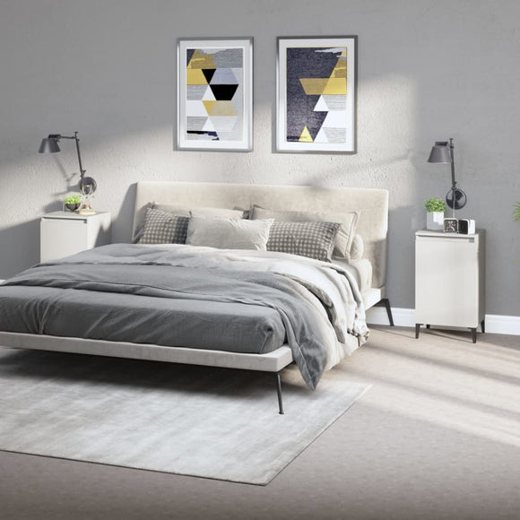 NNEVL Bedside Cabinets 2 pcs White 40x35x70 cm Engineered Wood